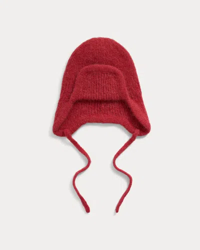 Everlane Fuzzy Alpaca Trapper Hat In Berry Red