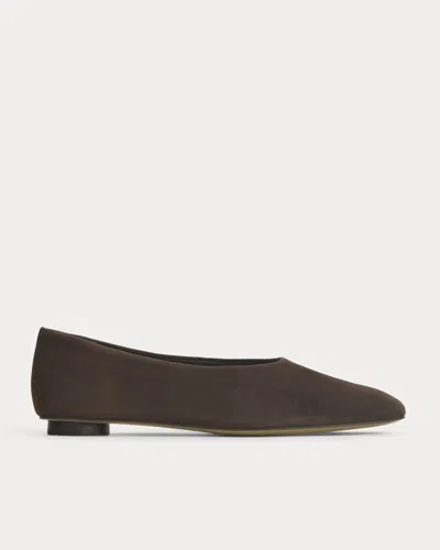 Everlane Gallery Square-toe Flat In Deep Brown