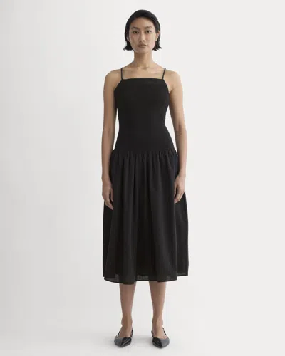 Everlane Gauze Open-back Dress In Black