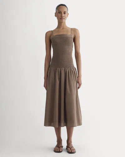 Everlane Gauze Open-back Dress In Mocha In Brown