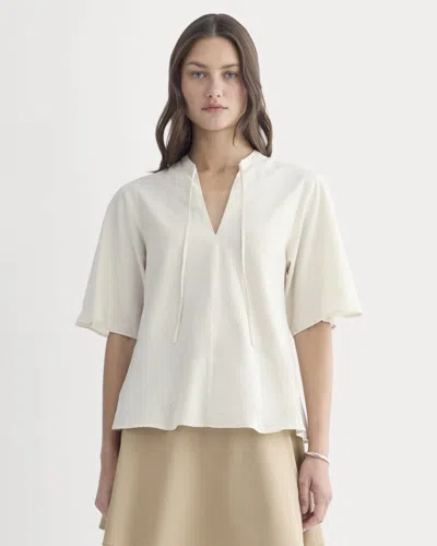 Everlane Gauze Tie-front Shirt In Birch In White