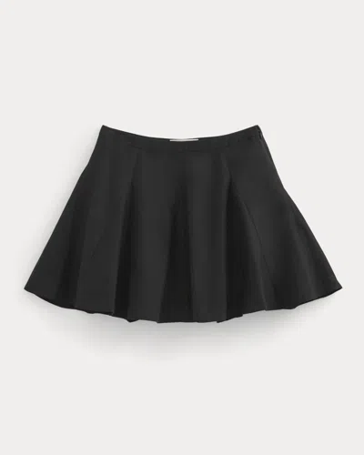 Everlane Godet Mini Skirt In Cotton Silk In Black
