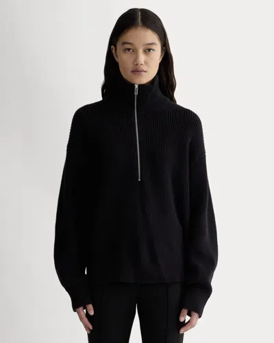 Everlane Half-zip Sweater In Black