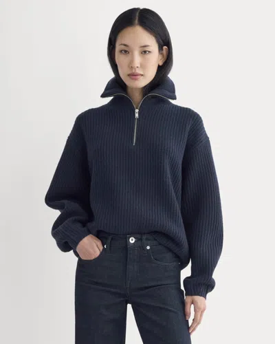 Everlane Half-zip Sweater In Blue