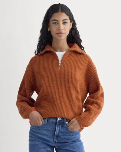 Everlane Half-zip Sweater In Brown