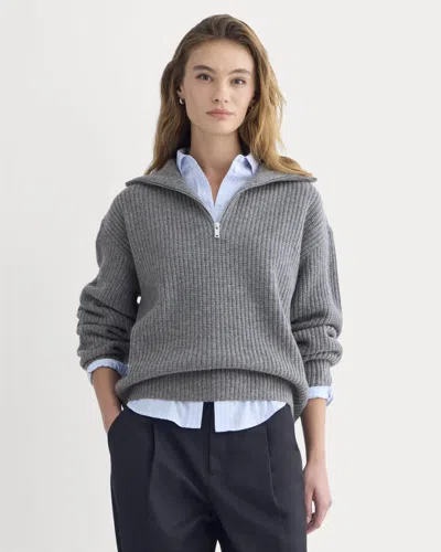 Everlane Half-zip Sweater In Gray