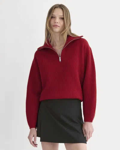 Everlane Half-zip Sweater In Red