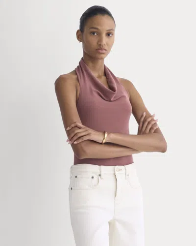 Everlane Halter Cowlneck Top In Brown
