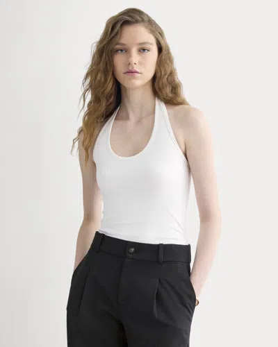 Everlane Halter Tank Top In Bone In White