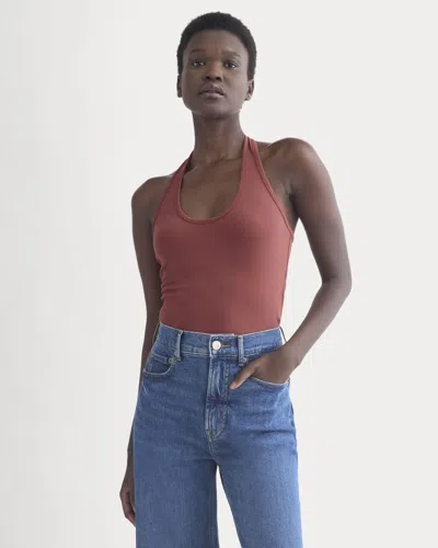 Everlane Halter Tank Top In Henna Red