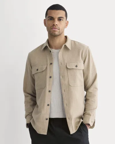 Everlane Heavyweight Overshirt In Dark Heathered Camel In Neutral