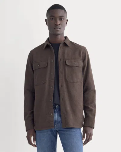 Everlane Heavyweight Overshirt In Heather Earth Brown