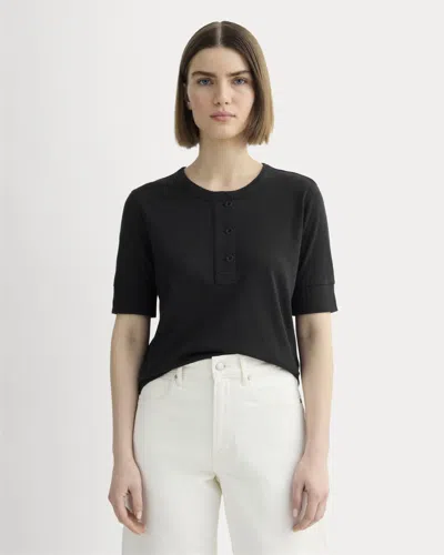 Everlane Henley Shirt In Black