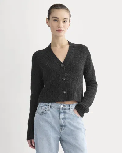 Everlane High V Cropped Cardigan In Black