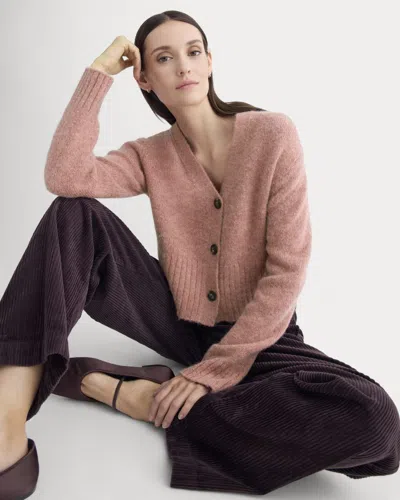 Everlane High V Cropped Cardigan In Pink