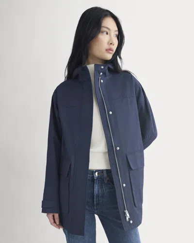 Everlane Hooded Field Jacket In Navy In Multi