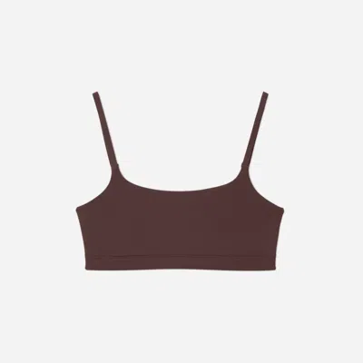 Everlane Invisible Square-neck Bralette In Dark Tan In Brown