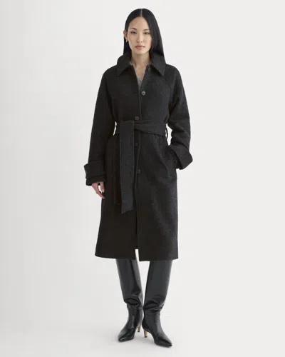 Everlane Italian Belted Overcoat In Carbone/black