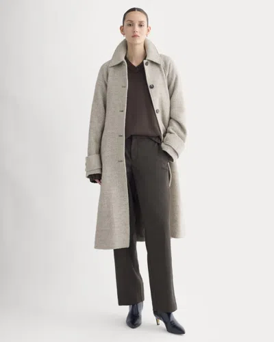 Everlane Italian Belted Overcoat In Taupe Herringbone In Neutral