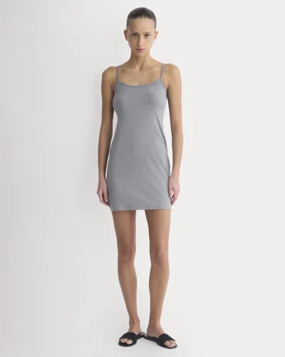 Everlane Knit Cami Top Mini Dress In Mid Heather Grey In Gray
