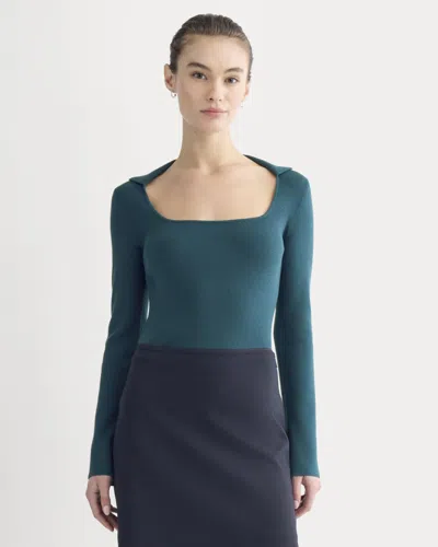 Everlane Knit Scoop-neck Top In Reflecting Pond In Green