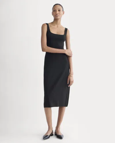 Everlane Knit Square-neck Midi Dress In Black