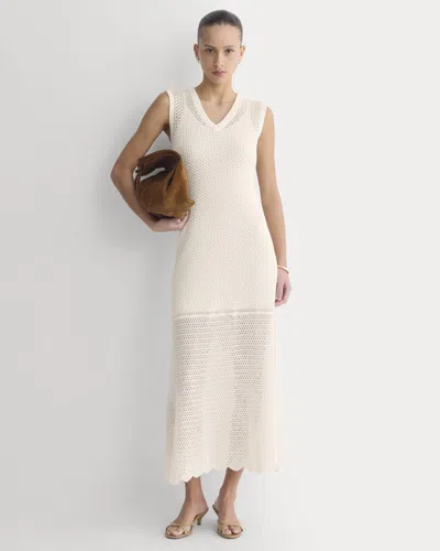 Everlane Lace Knit Maxi Sweater Dress In Bone In Neutral