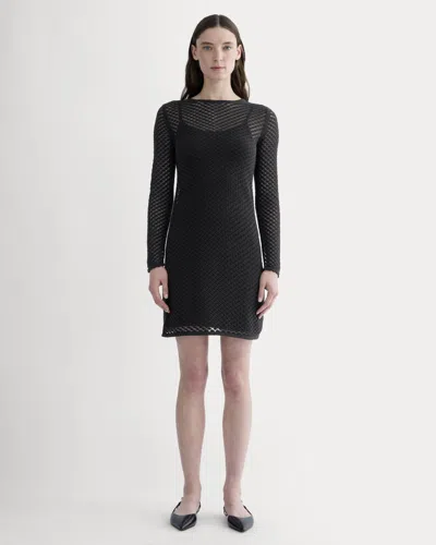 Everlane Lace Knit Mini Dress In Black