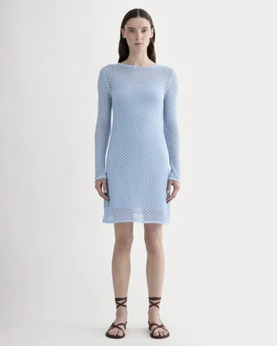 Everlane Lace Knit Mini Dress In Sky Blue