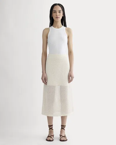 Everlane Lace Knit Skirt In Birch In Neutral