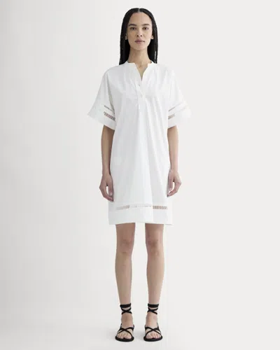Everlane Lace Trim Popover Dress In White