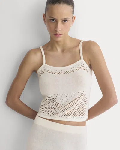 Everlane Lace-knit Cami Top In Bone In White