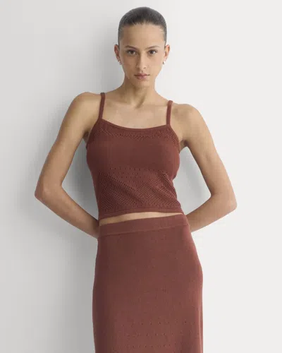 Everlane Lace-knit Cami Top In Henna Red In Brown