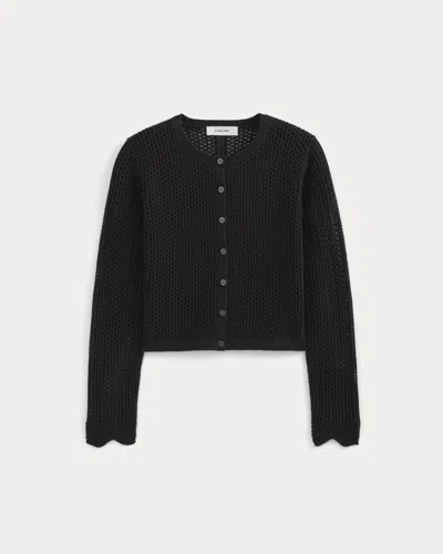 Everlane Lace-knit Cardigan In Black