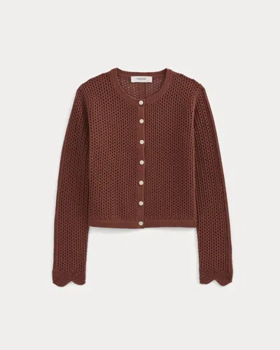 Everlane Lace-knit Cardigan In Henna Red In Brown