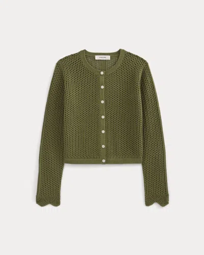 Everlane Lace-knit Cardigan In Mayfly In Green
