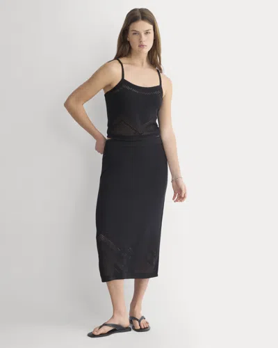 Everlane Lace-knit Maxi Skirt In Black