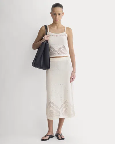 Everlane Lace-knit Maxi Skirt In Bone In Brown
