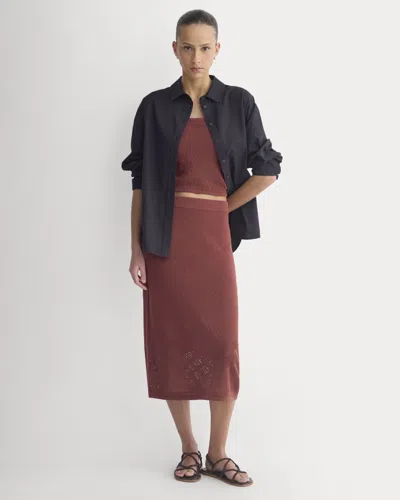 Everlane Lace-knit Maxi Skirt In Henna Red In Brown