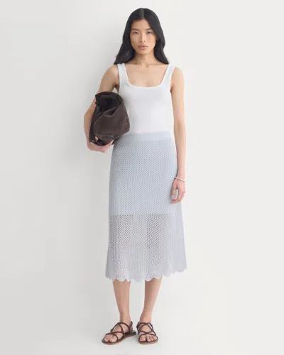 Everlane Lace-knit Midi Skirt In Skywriting In Multi