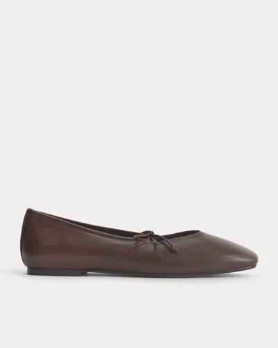 Everlane Leather Keyhole Flat In Burnt Umber In Brown
