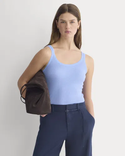 Everlane Light Ribbed Cami Top In Blue