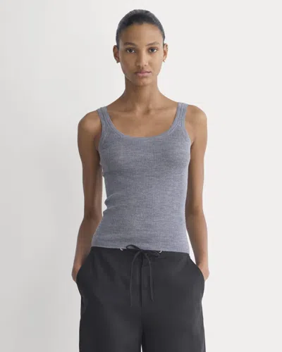 Everlane Light Ribbed Cami Top In Gray