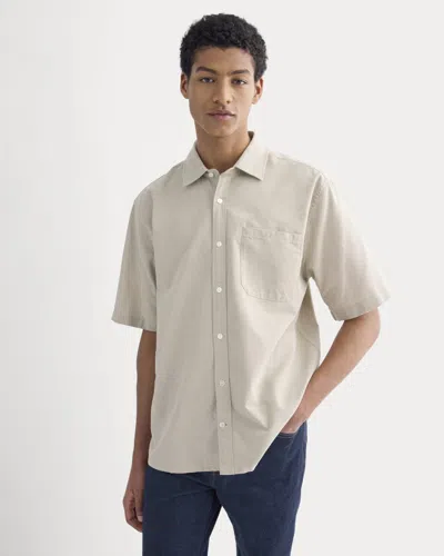 Everlane Lightweight Short-sleeve Oxford Shirt In Chinchilla Chambray