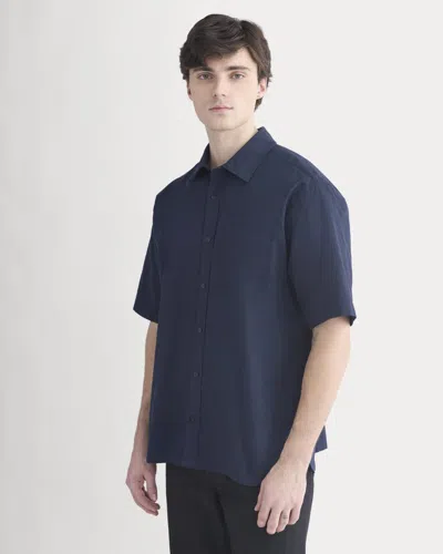 Everlane Lightweight Short-sleeve Oxford Shirt In Navy In Blue