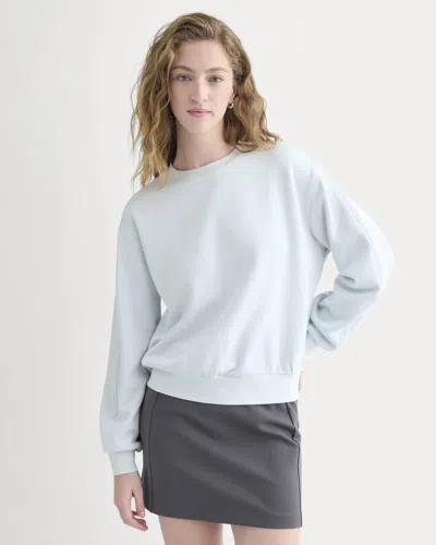 Everlane Lightweight Terry Blouson Crew Neck Sweater In Skywriting In Multi