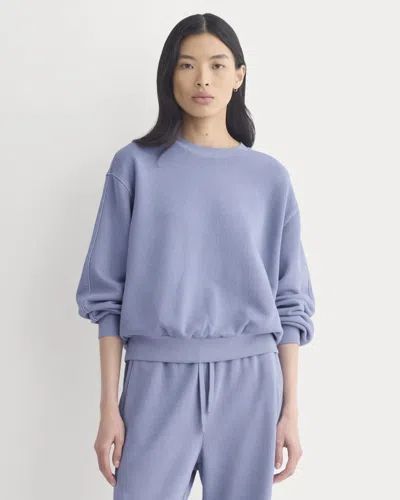 Everlane Lightweight Terry Blouson Crew Neck Sweater In Velvet Morning In Blue