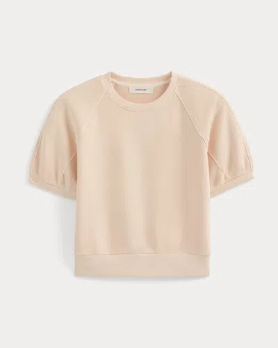 Everlane Lightweight Terry Blouson Short-sleeve Crew In Pale Peach In Pink