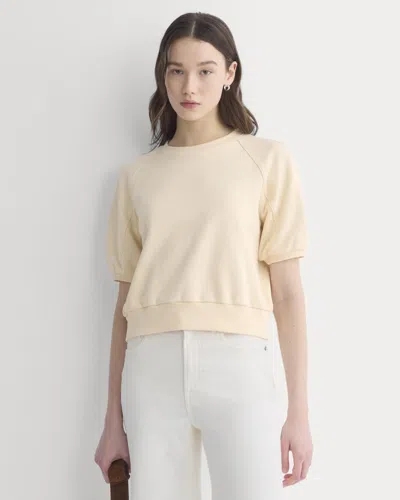 Everlane Lightweight Terry Blouson Short-sleeve Crew In Parchment In Yellow