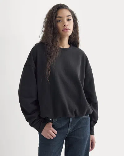 Everlane Lightweight Terry Bubble Sweatshirt In Black